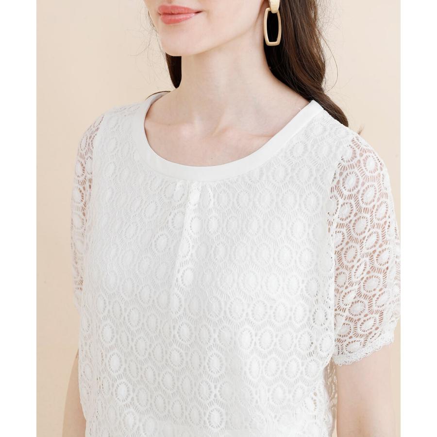 ワンピース レース オフィスカジュアル ミディアム丈レースワンピース |  | 06