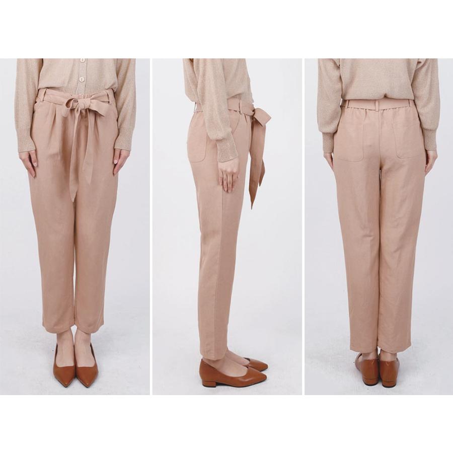 パンツ テーパードパンツ 麻 リネン フロントリボンリネンパンツ レディース 春 春服 通勤 仕事 職場 フォーマル ビジネス |  | 09