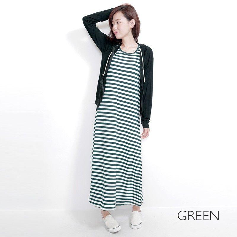 ワンピース マキシワンピ ボーダー ショートスリーブボーダーロングTシャツワンピース |  | 04