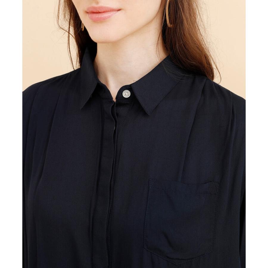 【秋の必需品】ブラウス シャツ とろみ ドレープ ジョーゼットドレープシャツ |  | 12