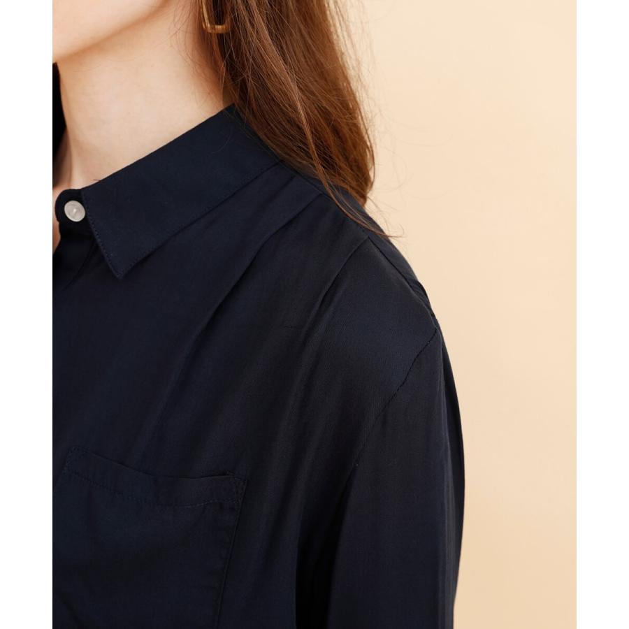 【秋の必需品】ブラウス シャツ とろみ ドレープ ジョーゼットドレープシャツ |  | 14