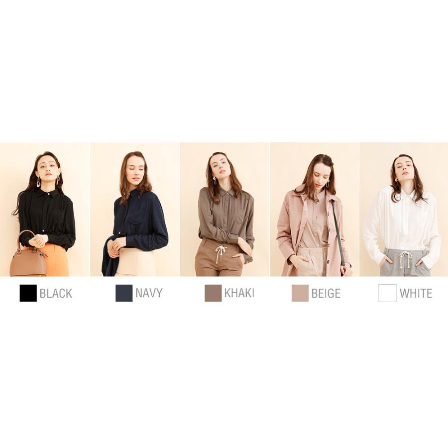 【秋の必需品】ブラウス シャツ とろみ ドレープ ジョーゼットドレープシャツ |  | 16