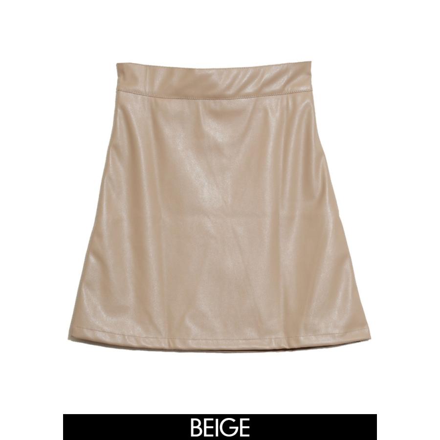 PU台形スカート スカート フェイクレザー ミニスカート |  | 02