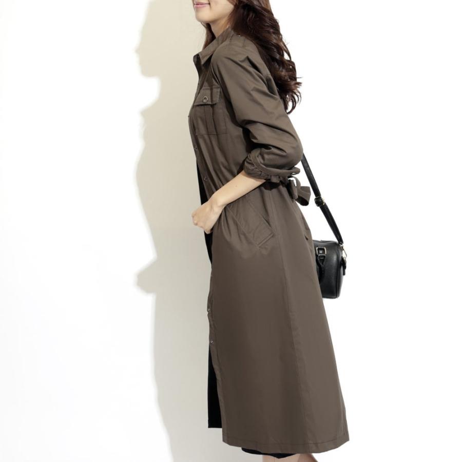 ロングシャツコート シャツワンピ カジュアル チュニックワンピース トレンチコート トレンチ |  | 02