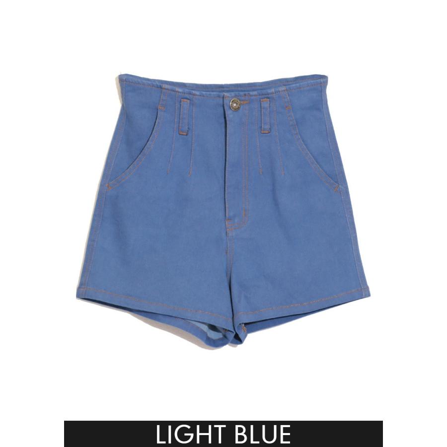 デニム ハーフパンツ ハイウエストフロントタックデニムパンツ |  | 01