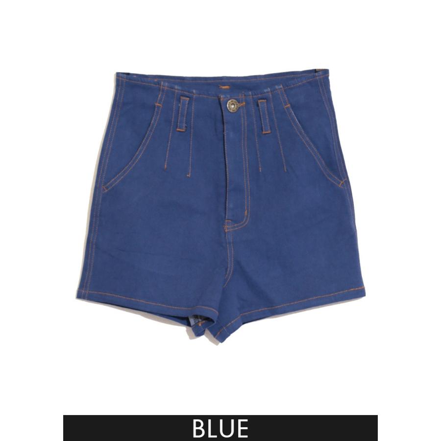 デニム ハーフパンツ ハイウエストフロントタックデニムパンツ |  | 02