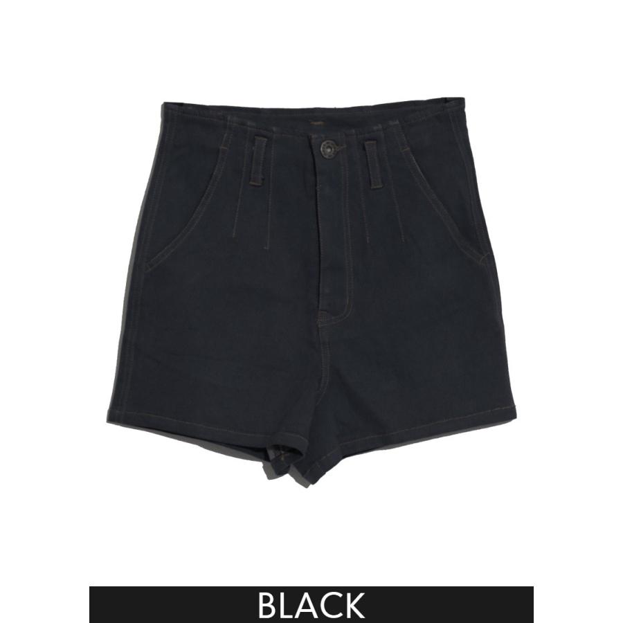 デニム ハーフパンツ ハイウエストフロントタックデニムパンツ |  | 03