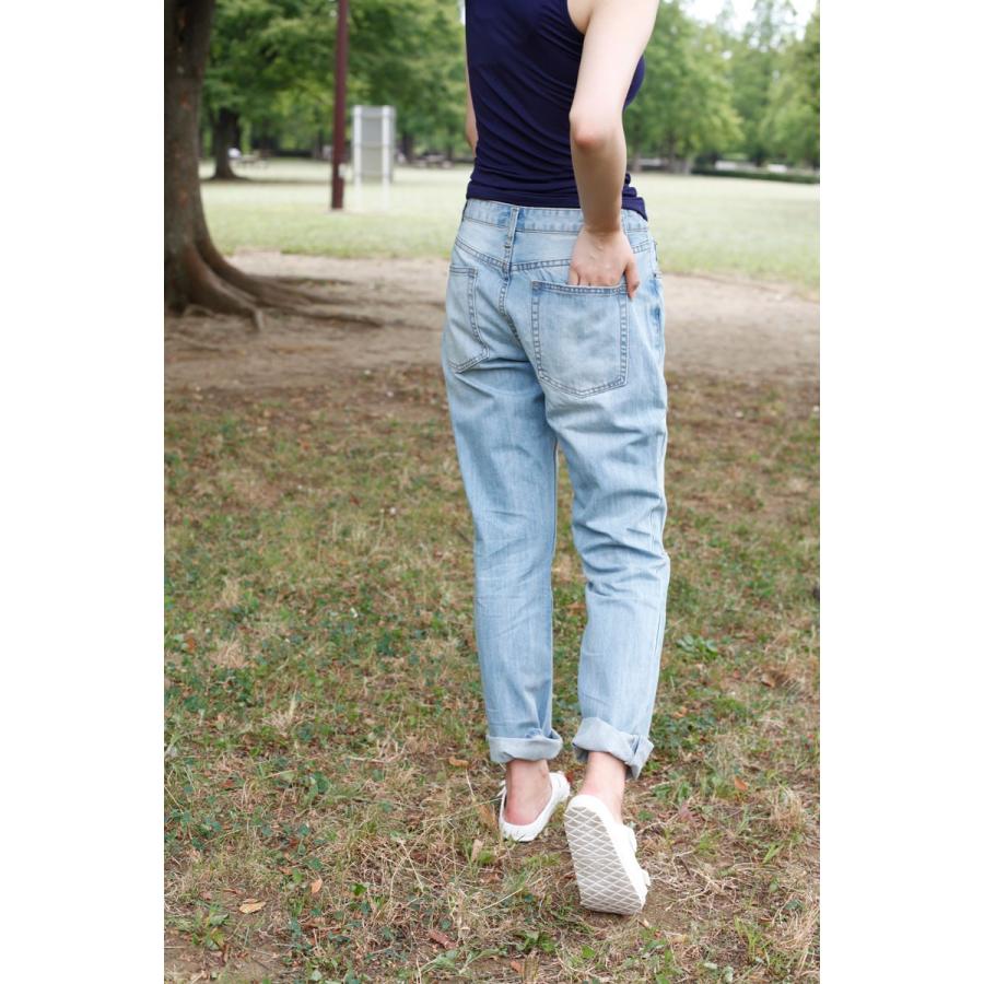 ダメージデニムロールアップパンツ　レディース　ダメージデニム　ボーイフレンドデニム　ボトムス　ジーンズ |  | 06