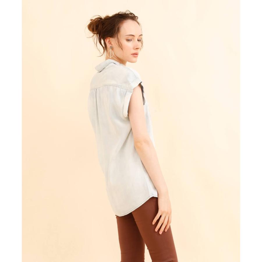 ライトデニムノースリーブシャツ レディース トップス デニムシャツ ブラウス ノースリーブ |  | 03