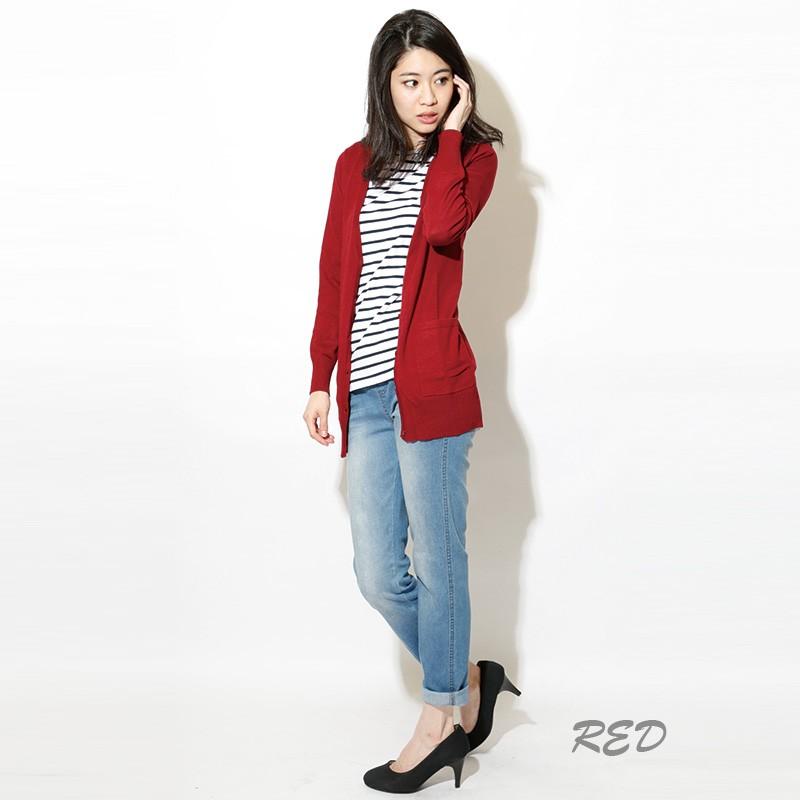 カーディガン ニット 無地 Vネックニットロングカーディガン |  | 04