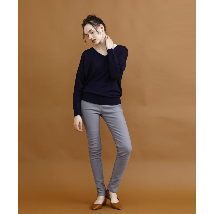 ニット 秋冬 ボーダー レディース ゆったり 体系カバー セーター トップス ライトニット 秋 Vネック 無地 |  | 13