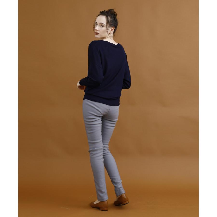 ニット 秋冬 ボーダー レディース ゆったり 体系カバー セーター トップス ライトニット 秋 Vネック 無地 |  | 14