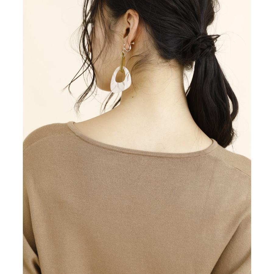 ニット 秋冬 ボーダー レディース ゆったり 体系カバー セーター トップス ライトニット 秋 Vネック 無地 |  | 16