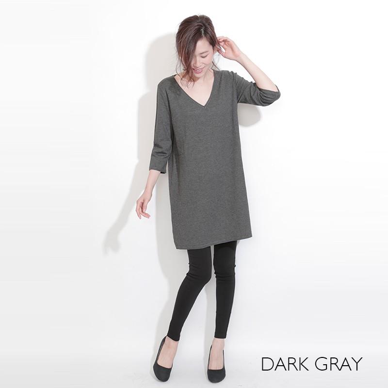 ワンピース ニット チュニック 無地 七分袖 Ｖネックニットチュニックワンピース |  | 04