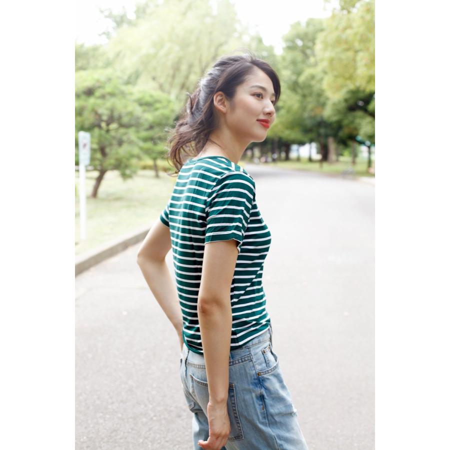Tシャツ ベーシック 半袖 トップス 無地 ボーダー カットソー ティーシャツ トップス |  | 19