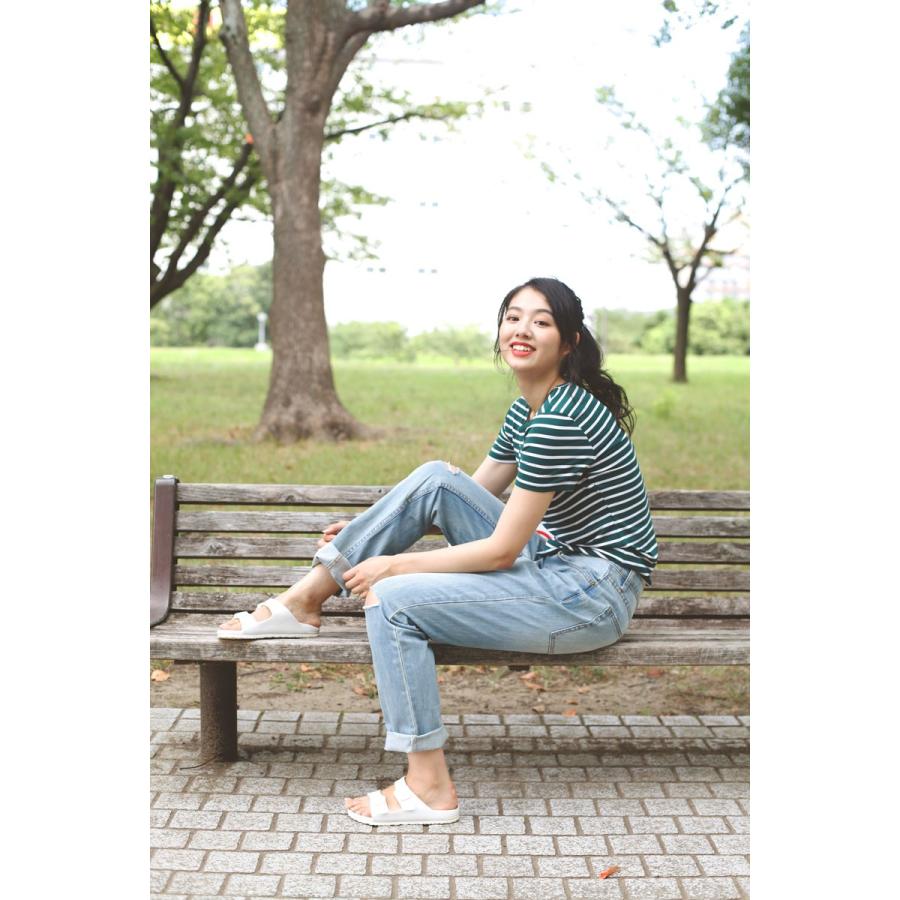 Tシャツ ベーシック 半袖 トップス 無地 ボーダー カットソー ティーシャツ トップス |  | 20