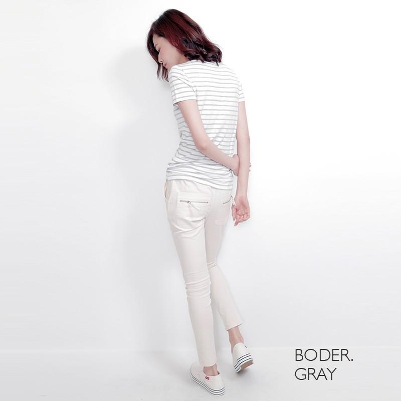 Tシャツ ベーシック 半袖 トップス 無地 ボーダー カットソー ティーシャツ トップス |  | 03