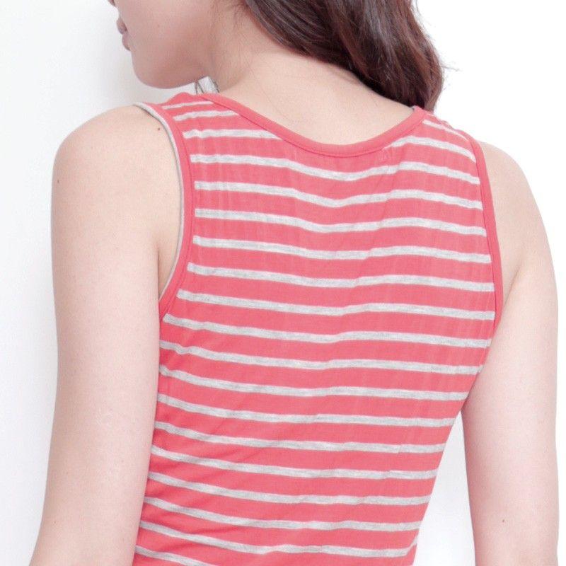 ノースリーブカットソー カットソー ボーダー クルーネック 無地 タンクトップ トップス |  | 05