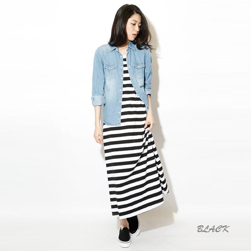 ワンピース ロングワンピ タンクワンピ ボーダー ボーダータンクロングワンピース |  | 01