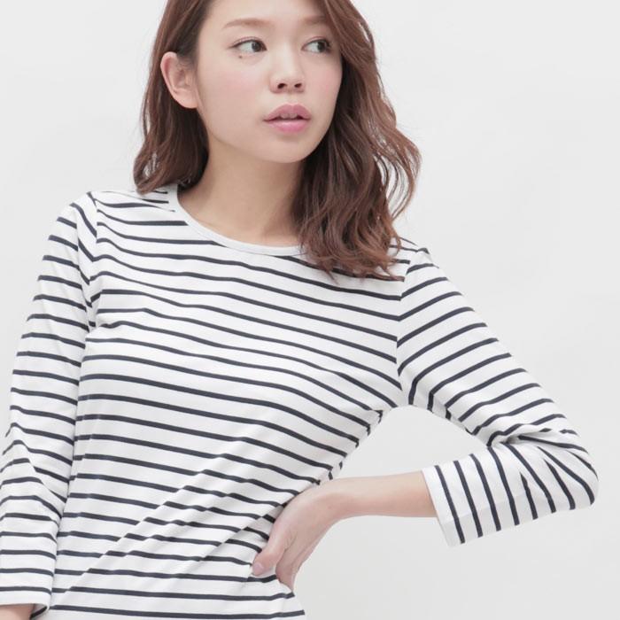 Tシャツ カングットソー ボーダー 無地 インナー ベーシックロスリーブクルーネックTシャツ |  | 06