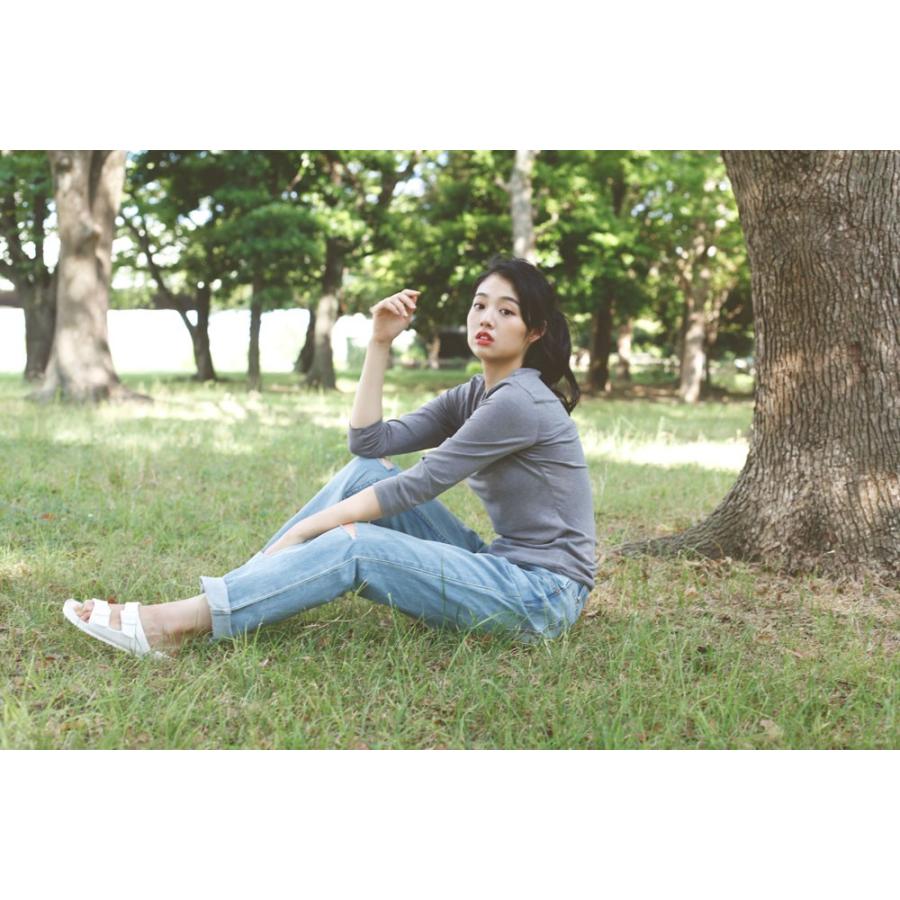 Tシャツ カングットソー ボーダー 無地 インナー ベーシックロスリーブクルーネックTシャツ |  | 09