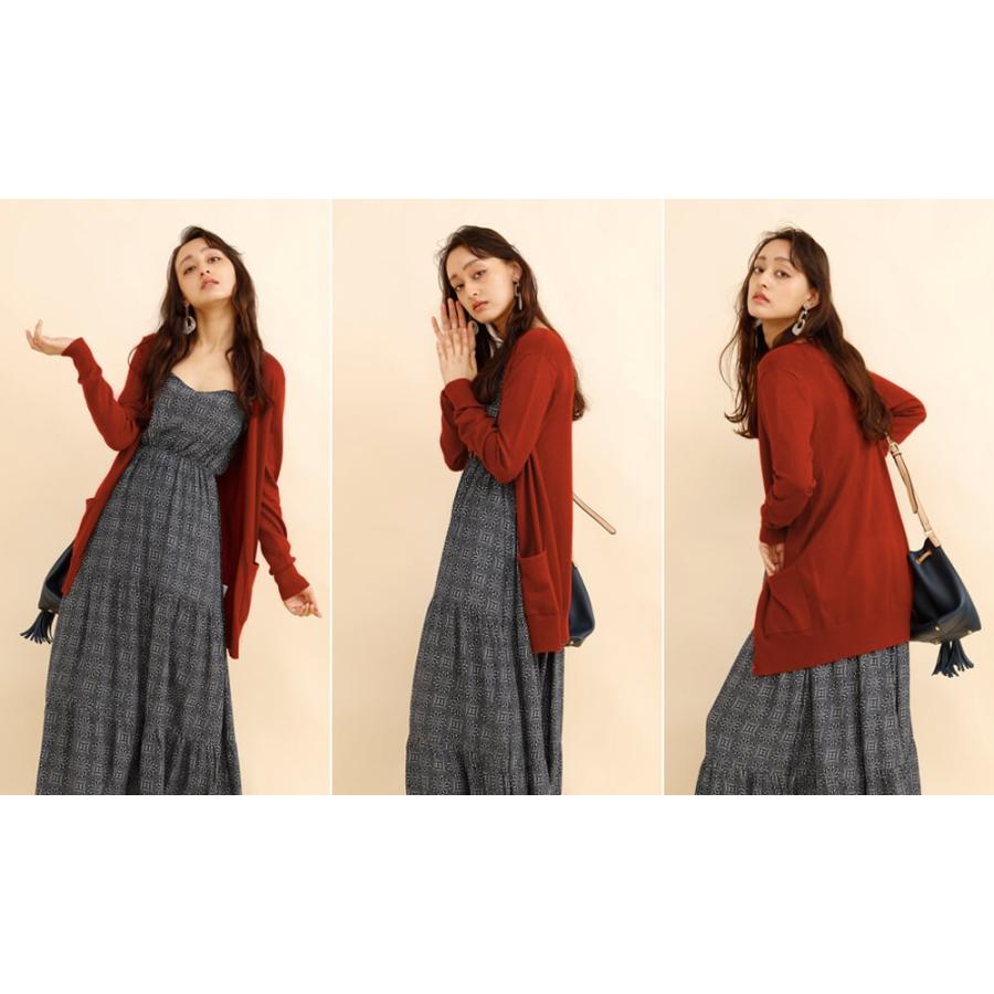 ロングカーディガン 秋冬 レディース  洗える ウォッシャブル ベーシック　Vネック ニット もっちり 羽織り アウター 秋 冬 |  | 13