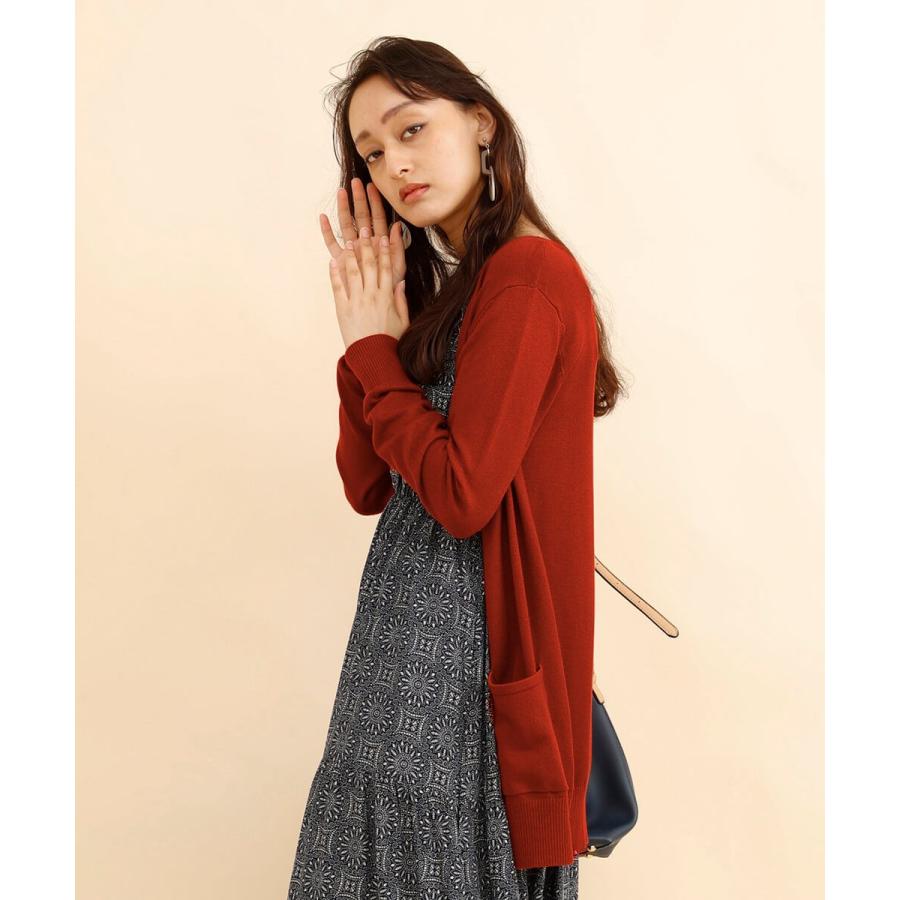 ロングカーディガン 秋冬 レディース  洗える ウォッシャブル ベーシック　Vネック ニット もっちり 羽織り アウター 秋 冬 |  | 02