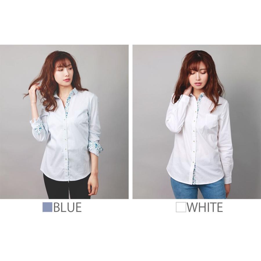 シャツ 花柄  ブラウス レディーストップス切り替え 裏地柄 ワイシャツ 長袖 通勤 OL レディース春 夏 秋 冬 |  | 06