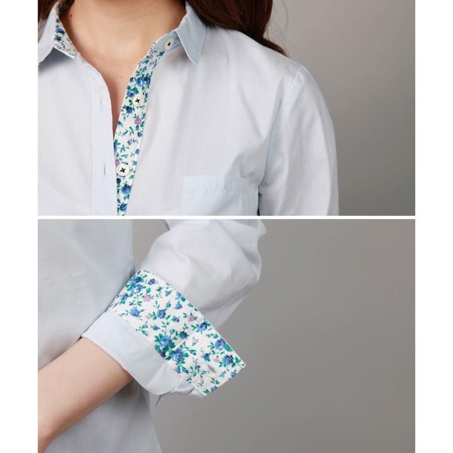 シャツ 花柄  ブラウス レディーストップス切り替え 裏地柄 ワイシャツ 長袖 通勤 OL レディース春 夏 秋 冬 |  | 07