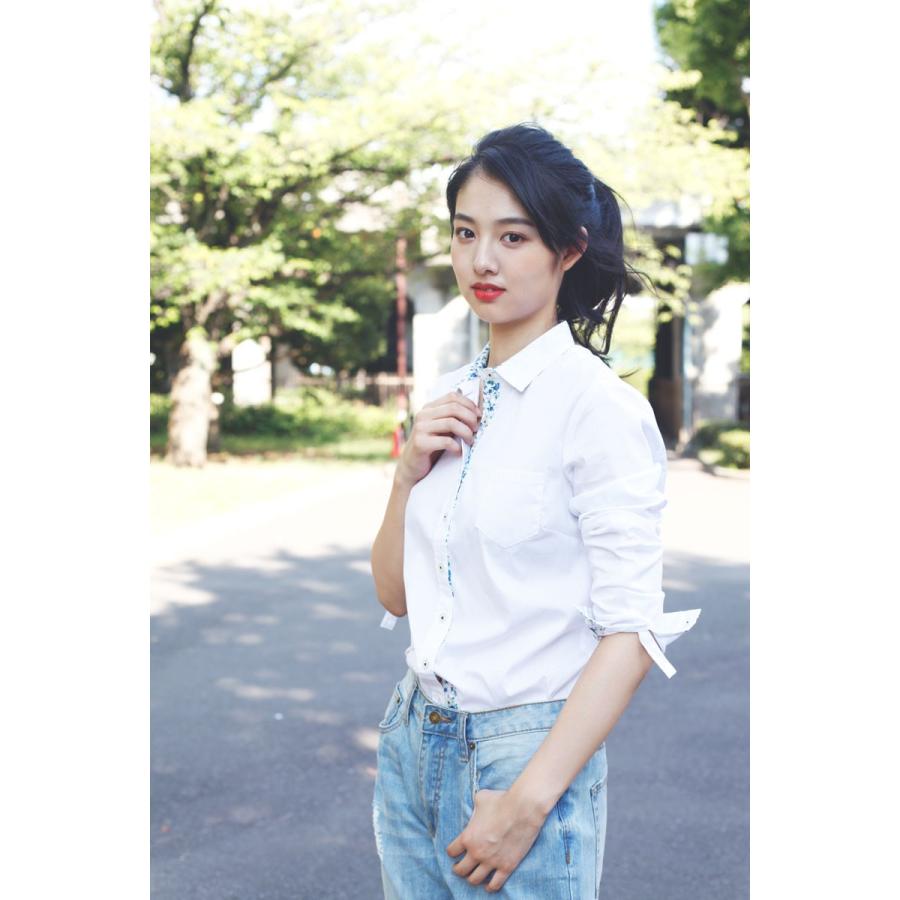 シャツ 花柄  ブラウス レディーストップス切り替え 裏地柄 ワイシャツ 長袖 通勤 OL レディース春 夏 秋 冬 |  | 09