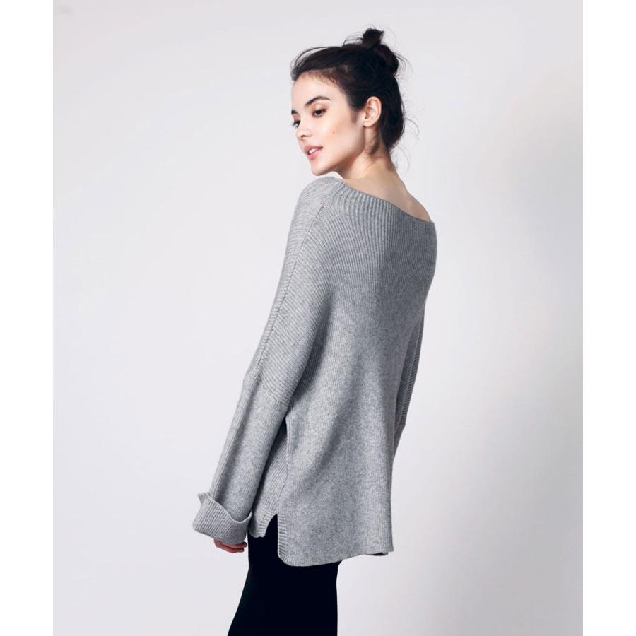 ワイドスリーブニット レディース セーター ニット 上品 ワイドスリーブ フレア袖 平行ネック 大人 女性 |  | 02