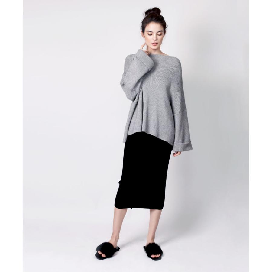 ワイドスリーブニット レディース セーター ニット 上品 ワイドスリーブ フレア袖 平行ネック 大人 女性 |  | 04