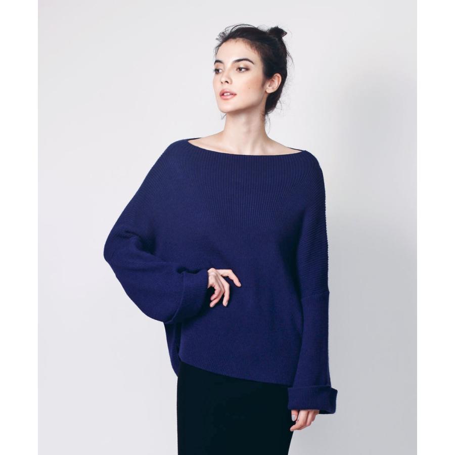 ワイドスリーブニット レディース セーター ニット 上品 ワイドスリーブ フレア袖 平行ネック 大人 女性 |  | 06