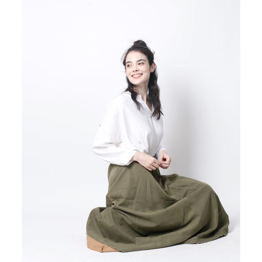 コーデュロイリバーシブルマキシスカート スカート 両面 シンプル　コーデュロイ ロングスカート レディース 秋冬 |  | 03