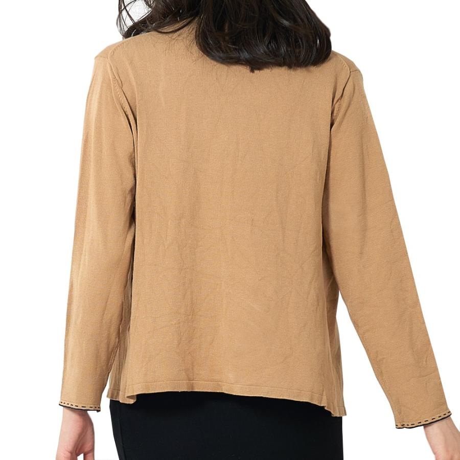 カーディガン レディース クルーネック トップス 薄手 オフィス |  | 03