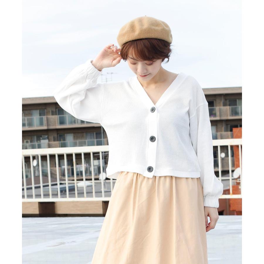 ワッフルショート丈カーディガン カーディガン レディース ショート ワッフル ワッフル生地 カーデ 羽織り トップス 春 夏 |  | 07