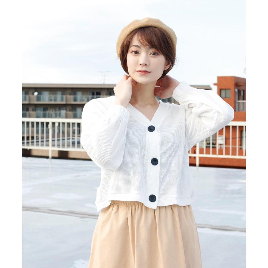 ワッフルショート丈カーディガン カーディガン レディース ショート ワッフル ワッフル生地 カーデ 羽織り トップス 春 夏 |  | 08