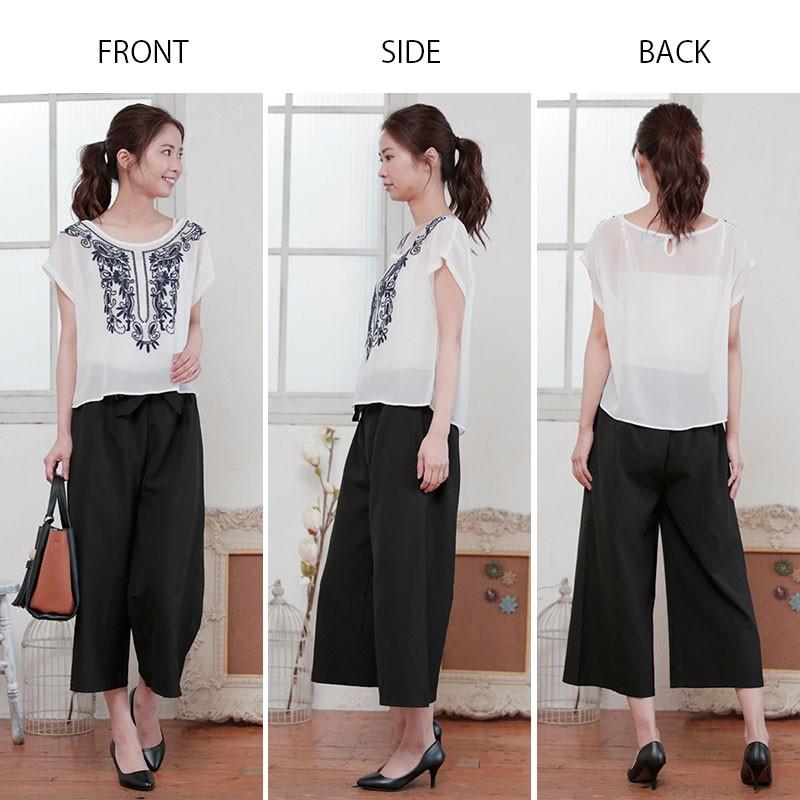 刺繍シフォントップス 刺繍ブラウス シフォン レディース プルオーバー トップス リゾート ボヘミアン 春 夏 トップス |  | 05