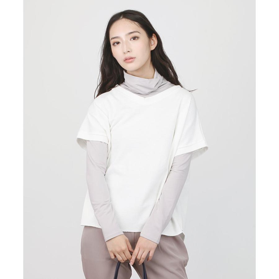 ワッフルVネックTシャツ Tシャツ レディース ワッフル トップス ワッフル生地 フレンチスリーブ タック カットソー 春 夏 【BELL】 |  | 03