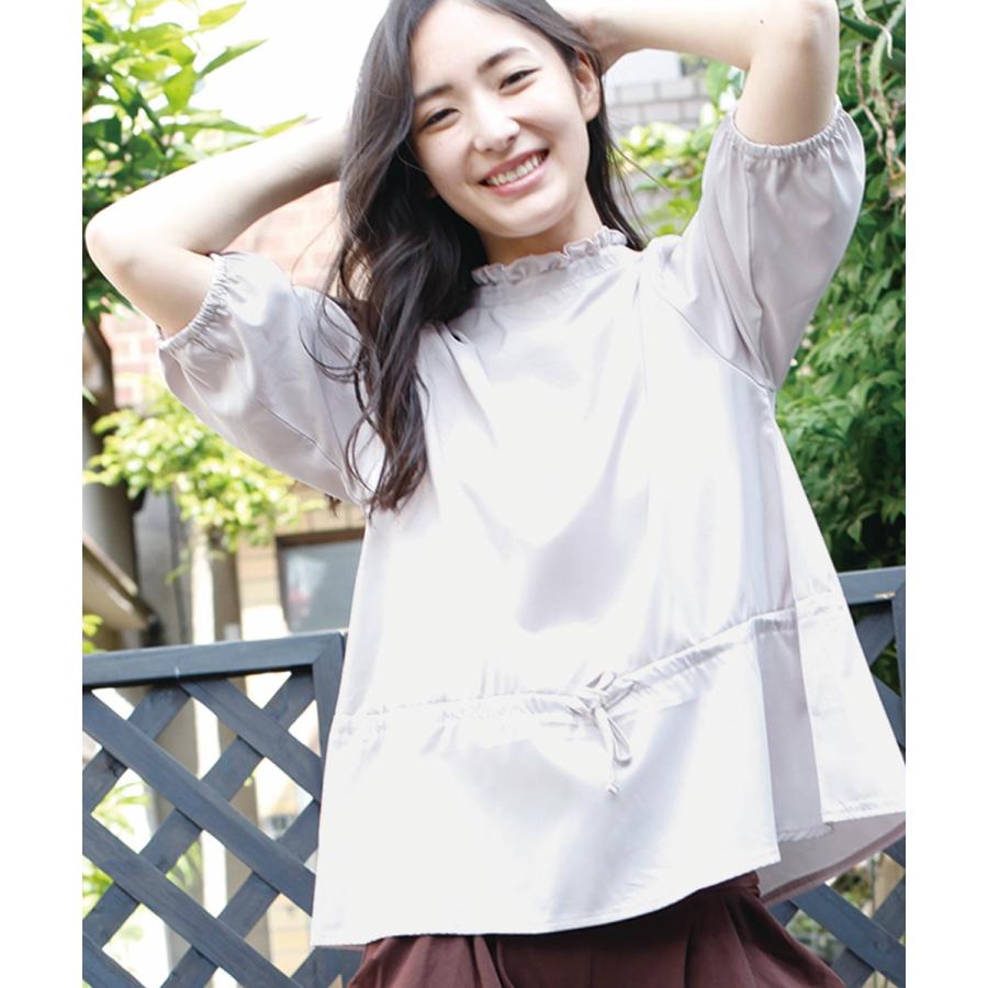 五分袖ブラウス ブラウス レディース オフィス チュニック トップス カットソー フリル 七分 春 夏 ボタン 無地 【BELL】 |  | 06