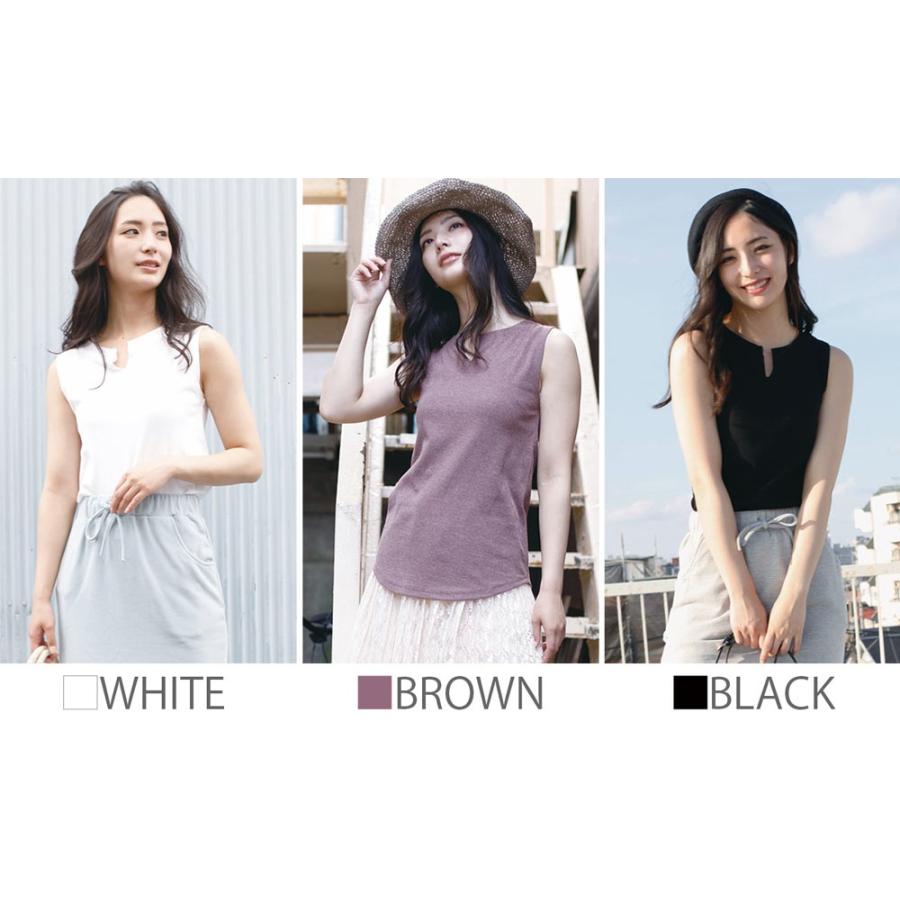 リブ編みタンクトップ タンクトップ リブ レディース トップス インナー タンク 無地 カットネック 【BELL】 |  | 10