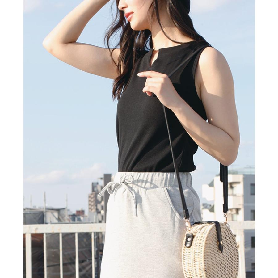 リブ編みタンクトップ タンクトップ リブ レディース トップス インナー タンク 無地 カットネック 【BELL】 |  | 04