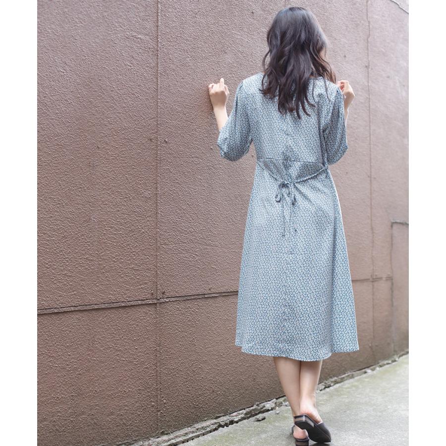花柄ワンピース ロングワンピース ワンピース 半袖 レディース ロング 膝下 ミドル フレアスカート 花柄 【BELL】 |  | 02