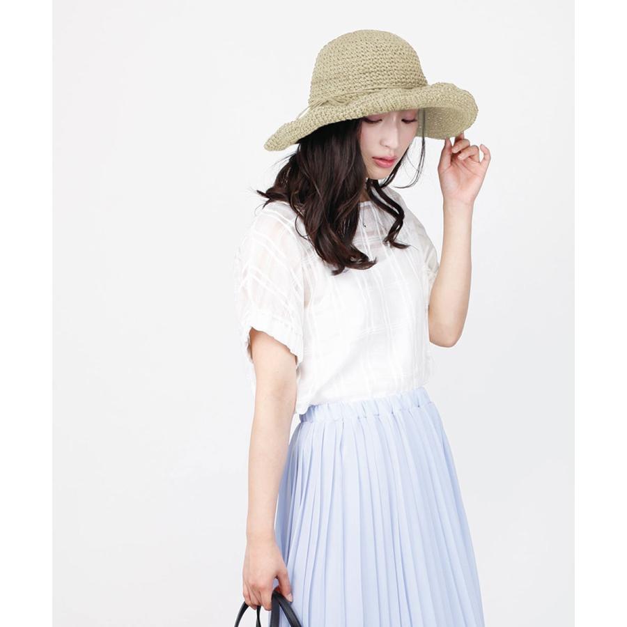 手編みつば広ペーパーハット 麦わら帽子 レディース つば広 手編み つば広ハット 紫外線対策 折りたたみ帽子 つば広帽子 夏 運動会 旅行 |  | 03