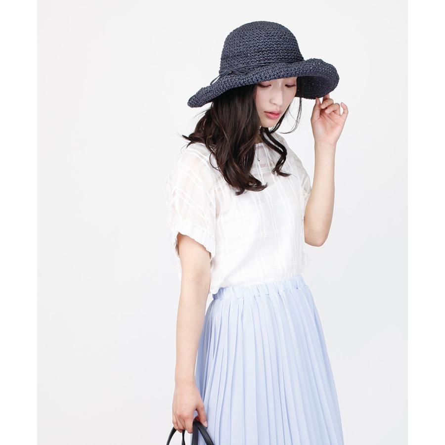 手編みつば広ペーパーハット 麦わら帽子 レディース つば広 手編み つば広ハット 紫外線対策 折りたたみ帽子 つば広帽子 夏 運動会 旅行 |  | 04