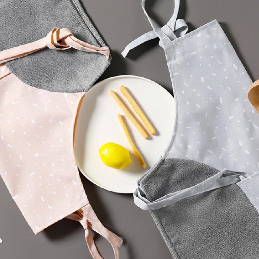 手拭き付きエプロン エプロン 可愛い おしゃれ ポケット 手拭き 便利 レディース メンズ ユニセックス 男女兼用 大きいサイズ ポリエステル ピンク グリーン |  | 01