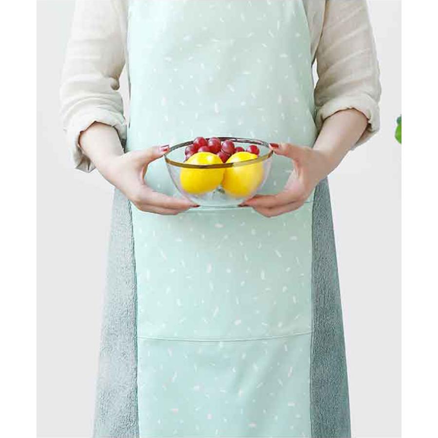 手拭き付きエプロン エプロン 可愛い おしゃれ ポケット 手拭き 便利 レディース メンズ ユニセックス 男女兼用 大きいサイズ ポリエステル ピンク グリーン |  | 04