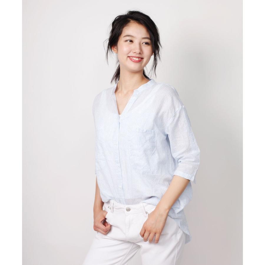 シャツ 綿 レディース ブラウス 抜き衿 カジュアル Yシャツ 綿 コットン オープンカラー |  | 02