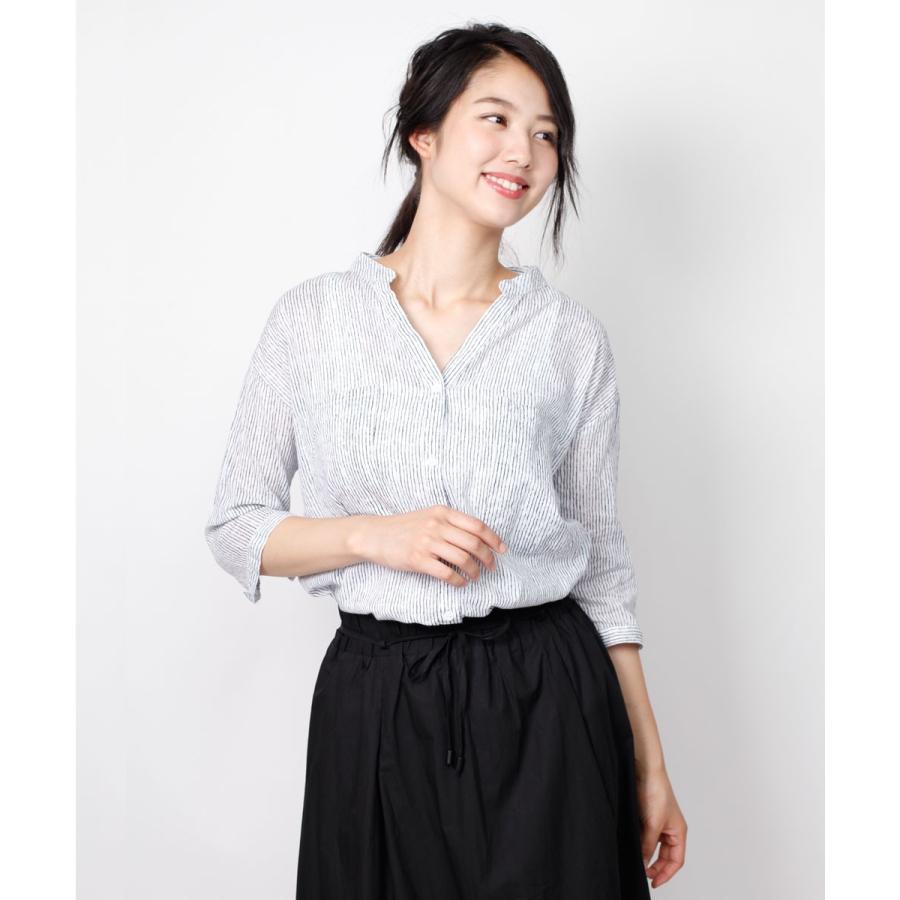 シャツ 綿 レディース ブラウス 抜き衿 カジュアル Yシャツ 綿 コットン オープンカラー |  | 04