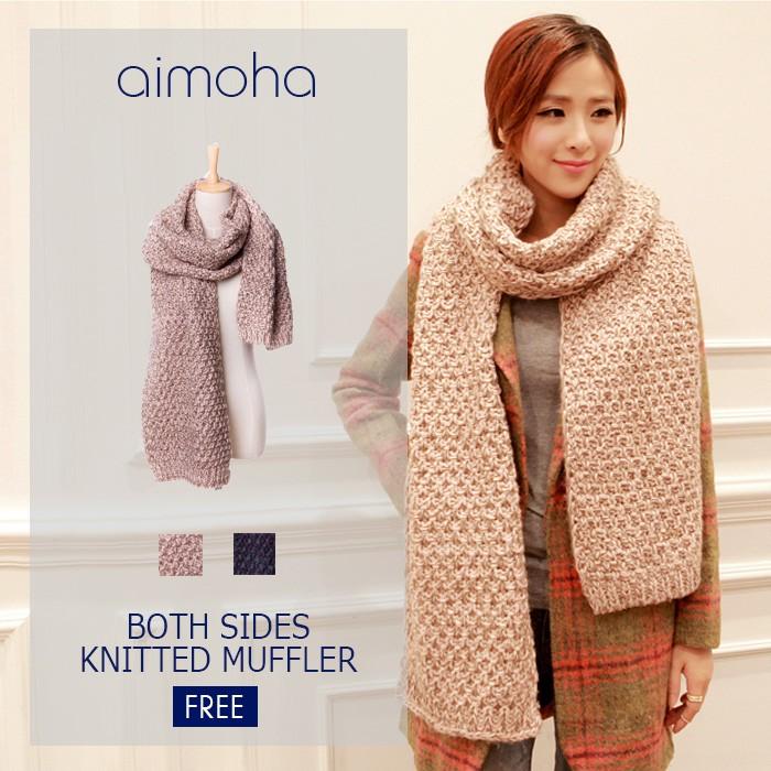 ストール レディース 大判 ニット ロングマフラー 大きい 秋 冬 両面メリヤス編みロングマフラー Wh339a Aimoha アイモハ Yahoo 店 通販 Yahoo ショッピング